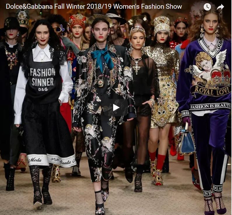 Dolce&Gabbana Fall Winter 2018/19 Women's Fashion Show