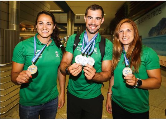 Canoístas medalhados chegam a Portugal com desejo de alcançar mais