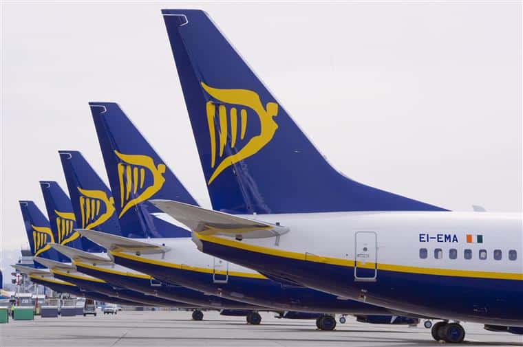 Lucro da Ryanair desce 7% para 1,2 mil milhões